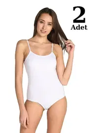 Arma Yıldız Beyaz Likra İp Askılı Çıt Çıtlı Body 2li Paket Arma Yıldız 3336 - 2 ADET