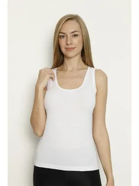 Arma Yıldız Beyaz Likralı Geniş Askılı Atlet Arma Yıldız 3355 - Alternatif Görünüm