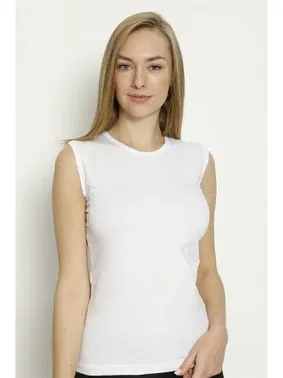 Arma Yıldız Beyaz Likralı O Yaka Kolsuz Atlet Arma Yıldız 3357 - Alternatif Görünüm