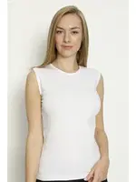 Beyaz Likralı O Yaka Kolsuz Atlet Arma Yıldız 3357 Beyaz detay görünüm