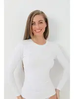 Beyaz Ribana Uzun Kollu Kadın Badi Arma Yıldız 3343 Beyaz