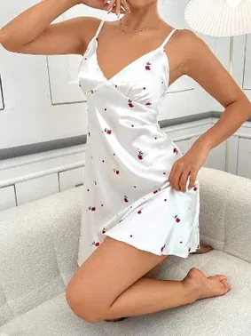 NightLight Beyaz Saten Güllü Gecelik Takım Night Light NightLight 7050