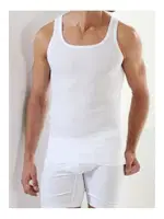 Sporcu Beyaz Ribana Erkek Atlet Sistina 04 Beyaz detay görünüm