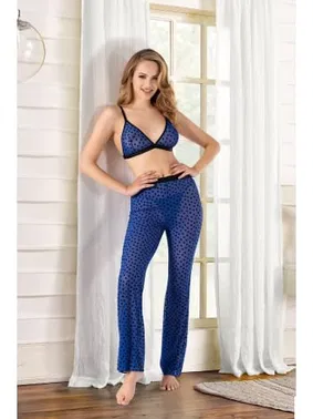 Real Passione Puantiyeli Mavi Transparan Fantezi Takım Real Passione P-09