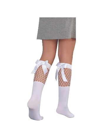 Bige Aksesuarlı Çocuk Dizaltı Çorap Beyaz Daymod D2242031