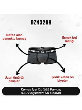 Darkzone Biyeli Antrasit Erkek Boxer Darkzone DZN3209 - Alternatif Görünüm