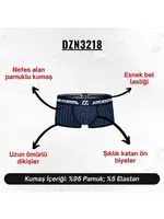 Biyeli Desenli Lacivert Erkek Boxer Darkzone DZN3218 detay görünüm