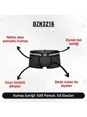 Darkzone Biyeli Kurukafa Desenli Erkek Boxer Darkzone DZN3216 - Alternatif Görünüm