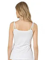 Biyeli Modal Kumaş Esnek Rahat İp Askılı Kadın Atlet Özkan 26765  Beyaz detay görünüm