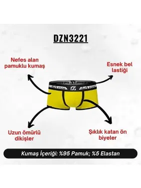 Darkzone Biyeli Neon Sarı Erkek Boxer Darkzone DZN3221 - Alternatif Görünüm