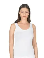 Biyeli Pamuklu Modal Esnek Yumuşak Kalın Askılı Örme Kadın Atlet Özkan 25487  Beyaz