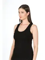 Biyeli Pamuklu Ribana Esnek Rahat Kalın Askılı Örme Kadın Atlet Özkan 0111 Siyah farklı açı