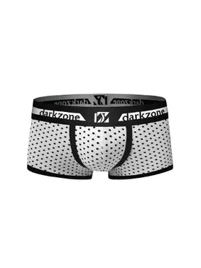 Darkzone Biyeli Puantiye Desenli Beyaz Erkek Boxer Darkzone DZN3212