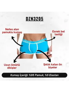 Darkzone Biyeli Turkuaz Erkek Boxer Darkzone DZN3205 - Alternatif Görünüm