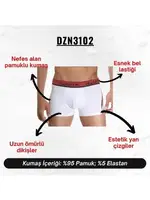Bordo Çizgili Beyaz Erkek Boxer Darkzone DZN3102 görsel 5