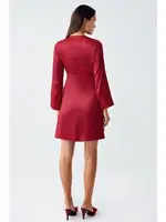 Bordo Dantelli Mini Saten Transparan Fantazi Gecelik Takımı İmaj 4230 Bordo detay görünüm