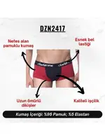 Bordo Erkek Hipster Boxer Darkzone DZN2417 farklı açı
