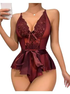 Lily Bianca Bordo Fantezi Babydoll Lily Bianca 1012