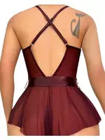 Bordo Fantezi Babydoll Lily Bianca 1012 Bordo detay görünüm