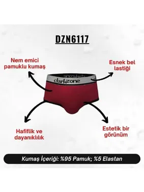 Darkzone Bordo Hipster Erkek Slip  Darkzone DZN6117 - Alternatif Görünüm