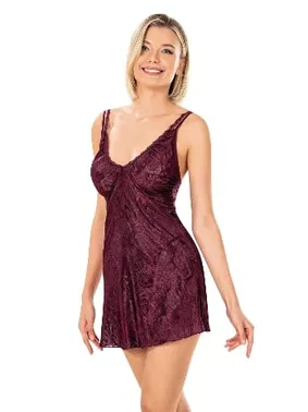 Ahu Lingerie Bordo Jakarlı Gecelik Ahu Primoda 8151 - Alternatif Görünüm