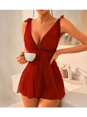 Lily Bianca Bordo Seksi Kadın Gecelik Lily Bianca 1021