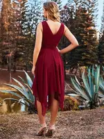 Bordo Seksi Uzun Elbise Pink Night 5543 Bordo detay görünüm