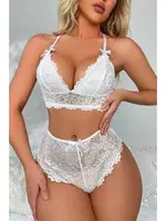 Bralet Beyaz Dantel Fantazi Sütyen Takımı For Dreams 8455 Beyaz