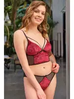 Bordo Siyah Bralet Slip Takım Anıl 4212 Bordo