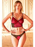 Bordo Siyah Bralet Slip Takım Anıl 4212 Bordo detay görünüm