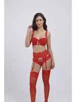 Balenli Destekli Jatiyer Sütyen Takım Büşra 146 Kırmızı