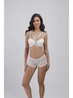 Dantelli Balenli Destekli Sütyen Takım Büşra 220 Ekru