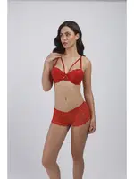 Dantelli Balenli Destekli Sütyen Takım Büşra 220 Kırmızı farklı açı