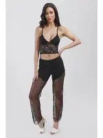 Puantiyeli Dantelli Gecelik Sabahlık 4'lü Set Takım Büşra 4230 Siyah farklı açı