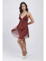 Balensiz Dantelli Desteksiz Gecelik Büşra 700 Bordo