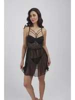 Destekli Balensiz Puantiyeli Kadın Fantazi Gecelik Büşra 782 Siyah