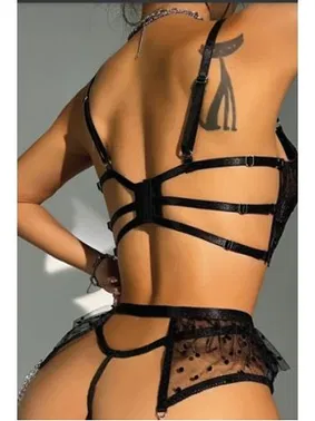 For Dreams Büstiyerli Dantel Fantazi Siyah Jartiyer Takım For Dreams 8451 - Alternatif Görünüm