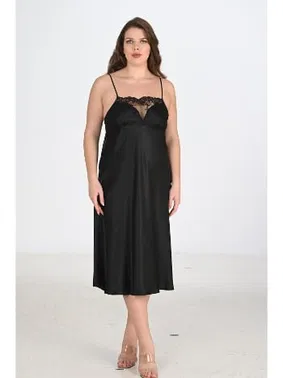 Ahu Lingerie Büyük Beden 2li Siyah Sabahlıklı Gecelik Takımı Bigsize Ahu 6221 - Alternatif Görünüm