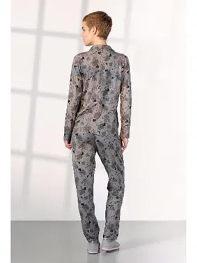 Doreanse Büyük Beden Çiçek Desenli Gömlek Yaka Kadın Pijama Takımı Doreanse 25K4030P - Alternatif Görünüm