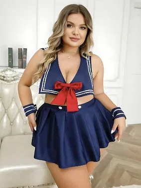 Real Passione Büyük Beden Erotik Denizci Kız Kostümü Real Passione 19002