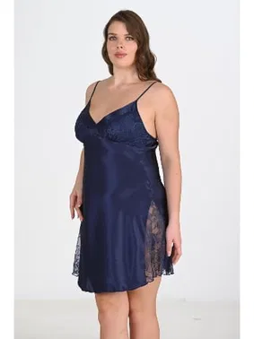 Ahu Lingerie Büyük Beden Lacivert Gecelik Ahu Primoda 2111 - Alternatif Görünüm