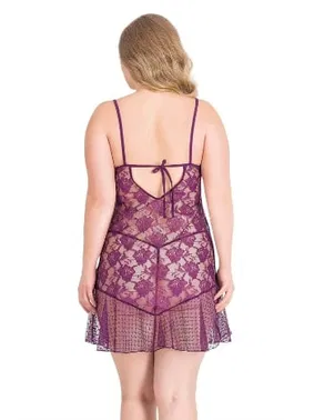 Ahu Lingerie Büyük Beden Mor Kısa Tül Gecelik Ahu Lingerie Primoda 3031 - Alternatif Görünüm