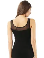 Büyük Beden Pamuklu Likralı Tül Detaylı Kalın Askılı Kadın Atlet Özkan 20575  Siyah görsel 7