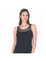 Büyük Beden Pamuklu Likralı Tül Detaylı Kalın Askılı Kadın Atlet Özkan 20575  Siyah görsel 8