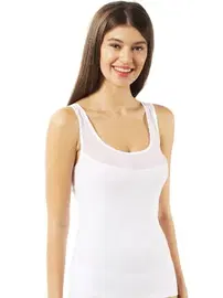 Özkan Büyük Beden Pamuklu Likralı Tül Detaylı Kalın Askılı Kadın Atlet Özkan 20575 