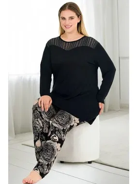 Lady Büyük Beden Pijama Takımı Viskon Lady 11390