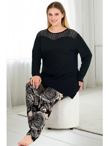 Büyük Beden Pijama Takımı Viskon Lady 11390