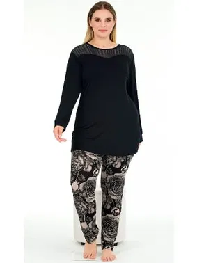 Lady Büyük Beden Pijama Takımı Viskon Lady 11390 - Alternatif Görünüm