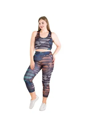 Lady Büyük Beden Sporcu Tayt Büstiyer Fitness Takımı Lady 1510