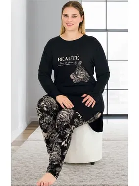 Lady Büyük Beden Viskon Pijama Takımı Lady 11394